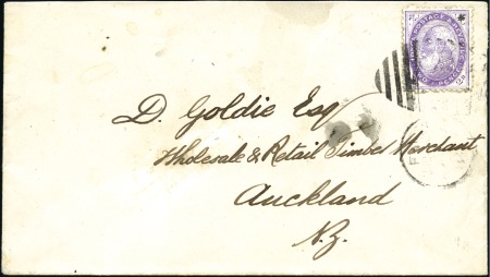 1892 (Oct) Envelope to New Zealand with 1891 Star 