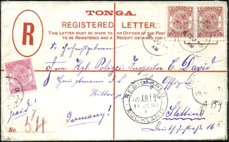 1893 (Jun 8) 4d Registered envelope (H&G no.4) to 