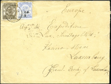 1894 (Dec 31) Envelope to LUXEMBOURG with 1892 2d 