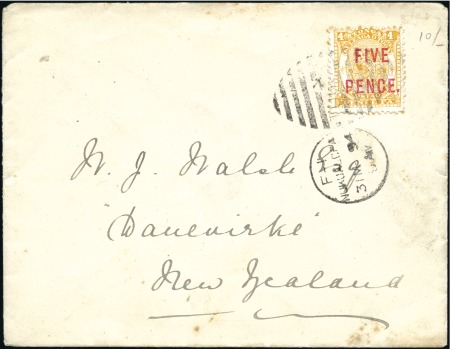 1894 (Mar 31) Envelope to New Zealand with 1893 5d