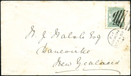 1894 (Feb 27) Envelope to New Zealand with 1893 2 