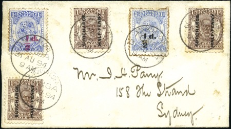 1894 (Aug 31) Envelope to Sydney with 1893 red sur