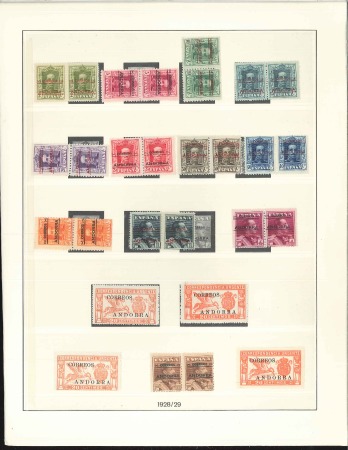 Stamp of Andorra (Spanish Post) 1928-37, Small mnh collection: 1928 set in pair in