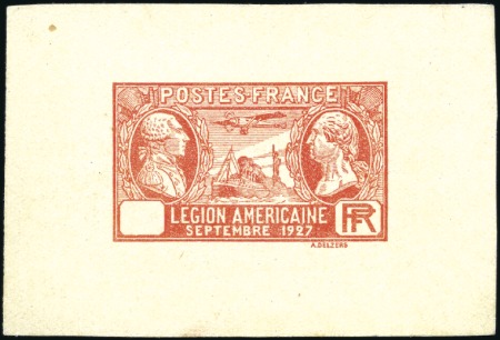 Stamp of France 1927 Légion américaine, épreuve en rouge sans la f