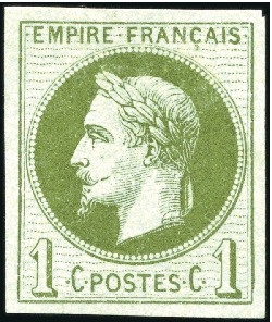 1863 1c Lauré, Réimpression Granet, TB, rare, Yv. 
