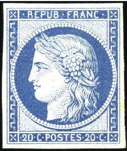 Stamp of France 1870 Siège 10c et 20c, Réimpression Granet, TB, ra