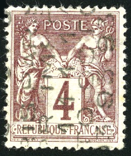 1893 Préoblitéré Surcharge 5 lignes sur 4c Sage, T