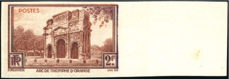Stamp of France 1938 Arc de Triomphe d'Orange, essai non dentelé, 