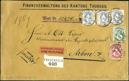 1905-08 40C grau, weisses Papier, gezähnt 11 1/2:11