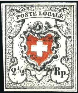 Stamp of Switzerland / Schweiz » Orts-Post und Poste Locale Poste Locale mit Kreuzeinfassung, Type 4, mit schw