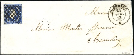 Stamp of France » Savoie S. JEOIRE Lettre pour Chambéry avec 20c 1ère ém., 
