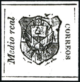 Stamp of Dominican Republic 1865 Coat of Arms Sperati photos of the forgeries,