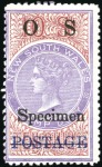 Stamp of Australia » New South Wales OFFICIALS: 1887-90 10s mauve & claret and £1 mauve