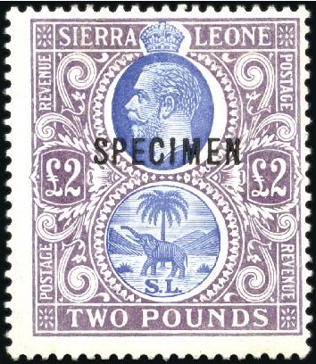 1912-21 MCA £2 blue and dull purple with Specimen 