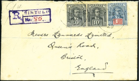 1929 (Mar 24) Envelope sent registered to the UK w