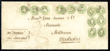 1855 (Apr 19) Large envelope from Whitehaven to Au