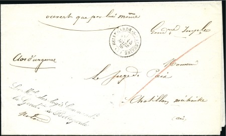 1870 Lettre de Bellegarde sur Valserine avec franc