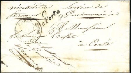 1837 Enveloppe avec cursive "19 La Porta" pour le 