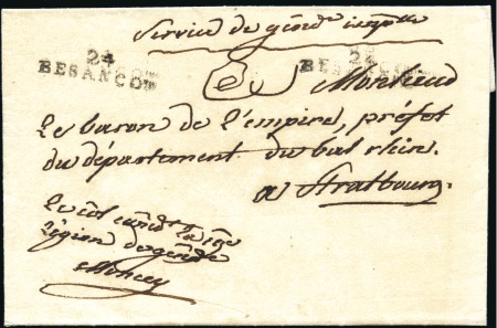 1813 Lettre sans texte en franchise "Service de Ge