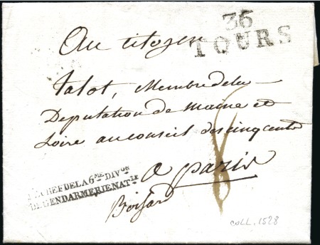 Stamp of France 1798 Lettre de Tours pour Paris avec franchise au 