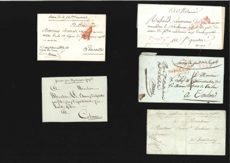 1808-15, Cinq lettres en franchise de la Gendarmer