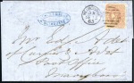 1863 (Sep 15) Wrapper to Maryborough with 1860-66 