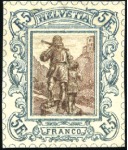 1895 Keller-Kehr "Tell und Tellknabe" Essais, 5Fr 