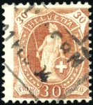 1900-03 30C braun, gezähnt 11 1/2:11, mit Plattenf