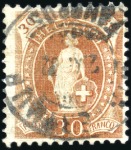 1900-03 30C braun, gezähnt 11 1/2:11, mit Plattenf