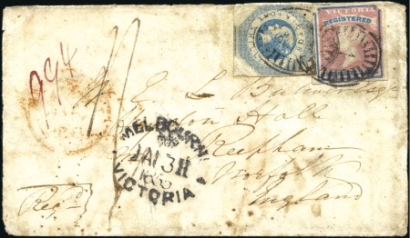 1855 (Jan 13) Envelope to England with 1854-55 1s 