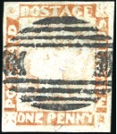 1848-59 Post Paid 1d red latest impression with ce