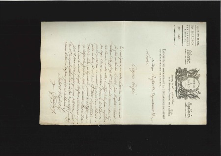 1800-12, Trois documents à en-tête de la Gendarmer