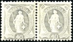1907 40C grau, Faserpapier, gezähnt 11 1/2:12, mit