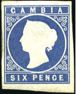 1869-72 Cameo 6d blue, no wmk, imperforate, unused