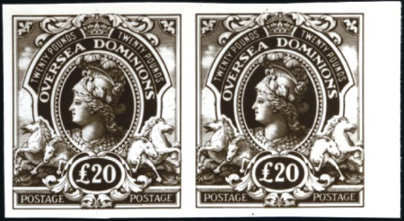 Stamp of British Empire General Collections and Lots » British Empire Essays De La Rue £20 "dummy stamp" photographic essay pai