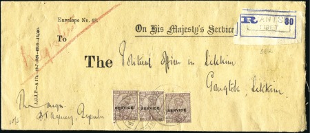 1923-26 Three fine registered covers with wax seal