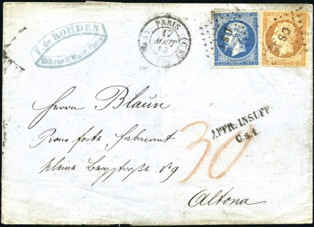Stamp of France 20c +40c Empire ND bien margés obl. CS1 sur lettre