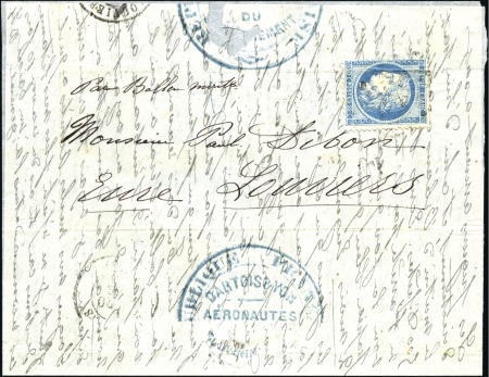 Stamp of France » Guerre de 1870-1871 LA VILLE D'ORLEANS Ballon monté avec 20c Siège de 