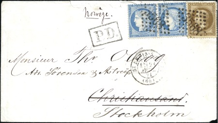 Stamp of France » Guerre de 1870-1871 Lettre sortie de Paris par passeur pendant la Comm