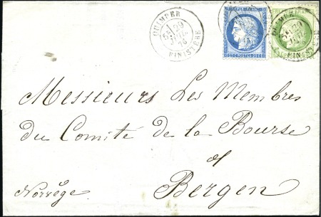 1876-78, Lot de 11 lettres/cartes pour la NORVEGE 