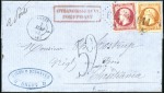 Stamp of France 1854-62, Lot de 10 lettres pour la NORVEGE avec Em