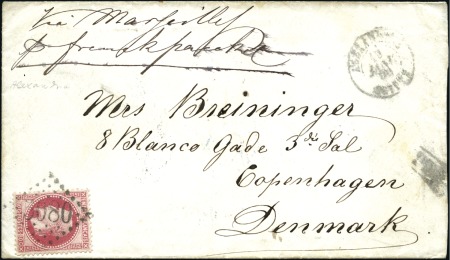 1869-1870, Trois lettres pour le DANEMARK avec Emp