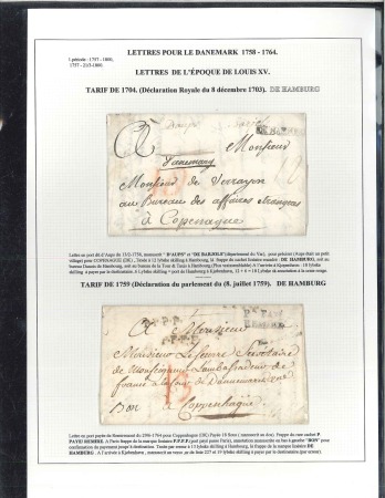 1758-1877, Collection de 58 lettres sans timbres d