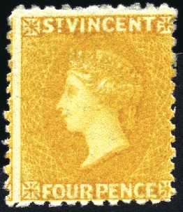1869 4d yellow, unused, part gum, fresh, vivid cri