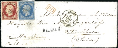 1854-62, Huit lettres avec Empire ND pour la SUEDE