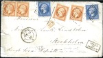 Stamp of France 1863-71, Lot de 17 lettres avec Empire dentelés po