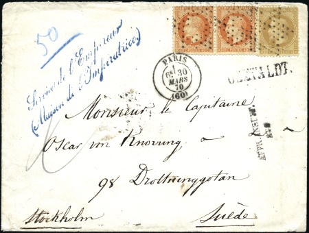 1868-72, Lot de 9 lettres avec Empire Laurés pour 