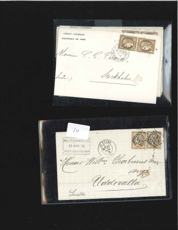 Stamp of France 1873-75, Lot de +20 lettres avec Cérès dentelés po
