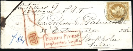 Stamp of France 10c Empire ND bien margé, obl. càd Paris 05.03.61 