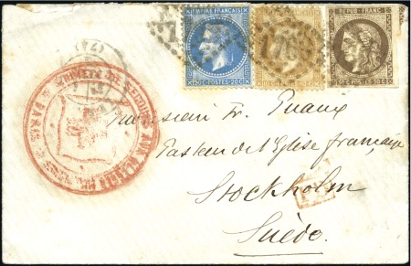 Stamp of France » Guerre de 1870-1871 1871 Lettre avec cachet croix-rouge SOCIETE DE SEC